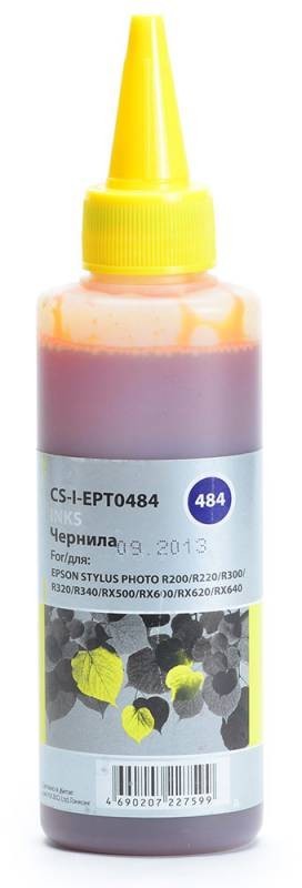Чернила Cactus CS-I-EPT0484 для принтеров Epson StPh R200/ R220/ R300/ R320/ R340, желтый 100мл