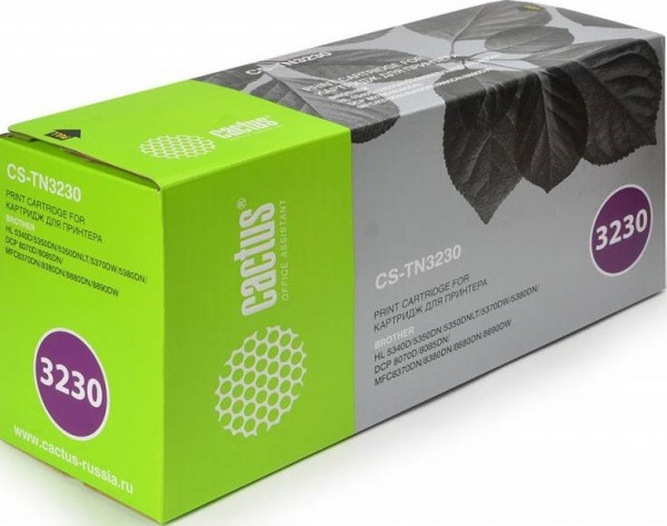 Картридж Cactus TN-3230 (CS-TN3230) для принтеров Brother HL-5340D/ 5350DN/ 5370DW/ DCP-8070D/ 8085DN черный 3000 страниц