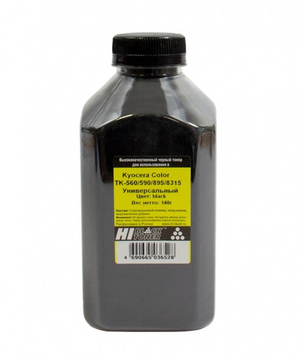 Тонер Hi-Black для Kyocera Color TK-560K/ 590K/ 895K/ 8315K, Black, 140 г, банка