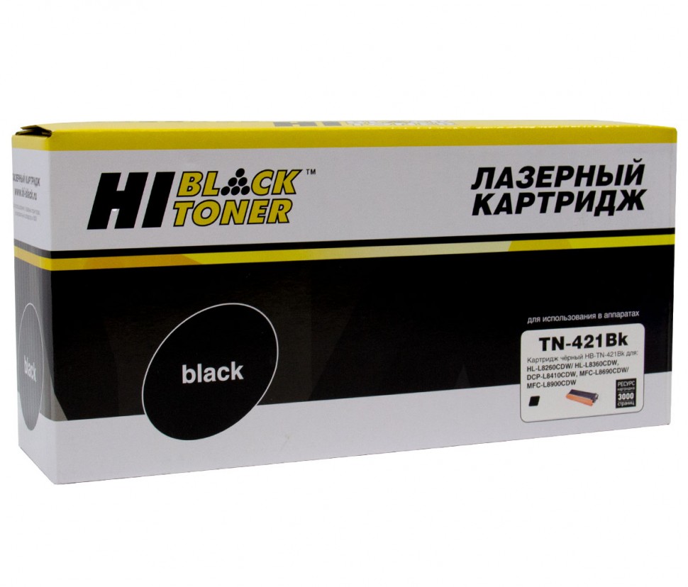 Тонер-картридж Hi-Black (HB-TN-421BK) для Brother HL-L8260/ 8360/ MFC L8690/ 8900/ DCP L8410, Bk, 3K