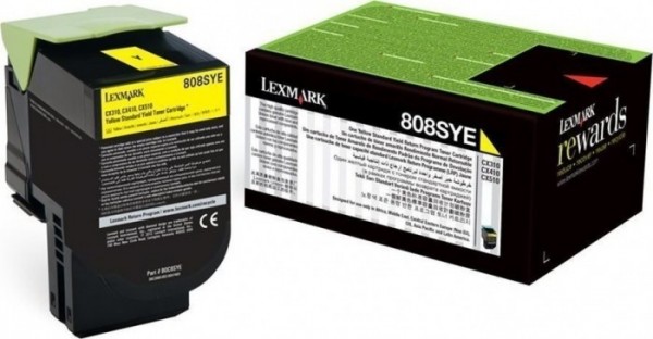 Картридж Lexmark 80C8SYE оригинальный для Lexmark CX310/ CX410/ CX510, Return Program, yellow, 2000 стр.