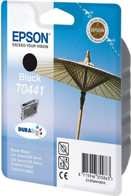 T0441/ C13T04414010 (black) Картридж Epson оригинальный для Stylus C84/ C86/ CX6400/ CX6600, чёрный