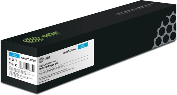 Картридж Cactus MP C2550E 841197 (CS-MPC2550C) Cyan для Ricoh MP C2030/ C2050/ C2530/ C2550, голубой, 5500 стр.