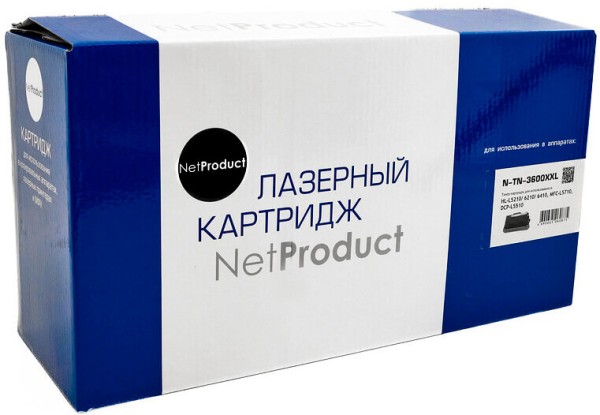 Тонер-картридж NetProduct TN-3600XXL (N-TN-3600XXL) для Brother HL-L5210/ L5215/ L6210/ L6410/ L6415, MFC-L5710/ L5715/ L6710/ L6910/ L6915, 11K