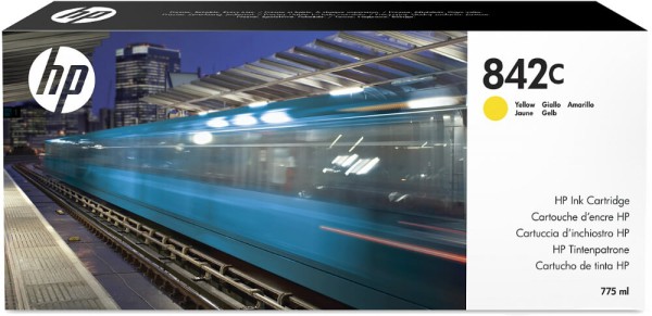 Картридж HP №842C (C1Q56A) Yellow оригинальный для HP PageWide XL 8000, жёлтый, 775мл