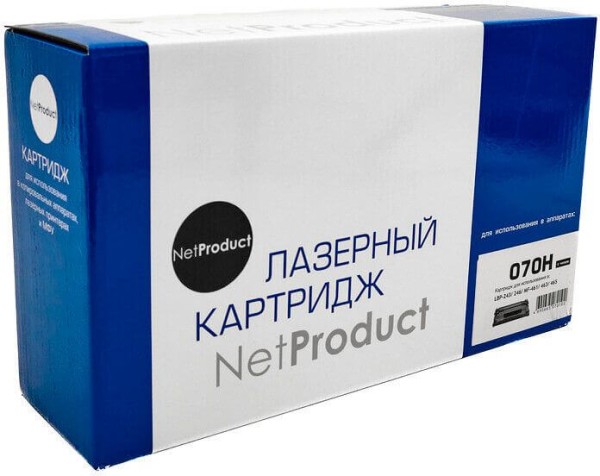 Картридж NetProduct 070H (N-070H) (с чипом) для Canon i-SENSYS LBP246dw/ LBP243dw/ MF461dw/ MF463dw/ MF465dw, чёрный, увеличенный, 10200 стр