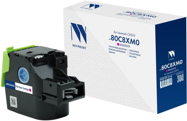 Картридж NV Print 80C8XM0 (NV-80C8XM0) Magenta для Lexmark CX510de/ CX510dhe/ CX510dthe, пурпурный, увеличенный, 4000 стр.