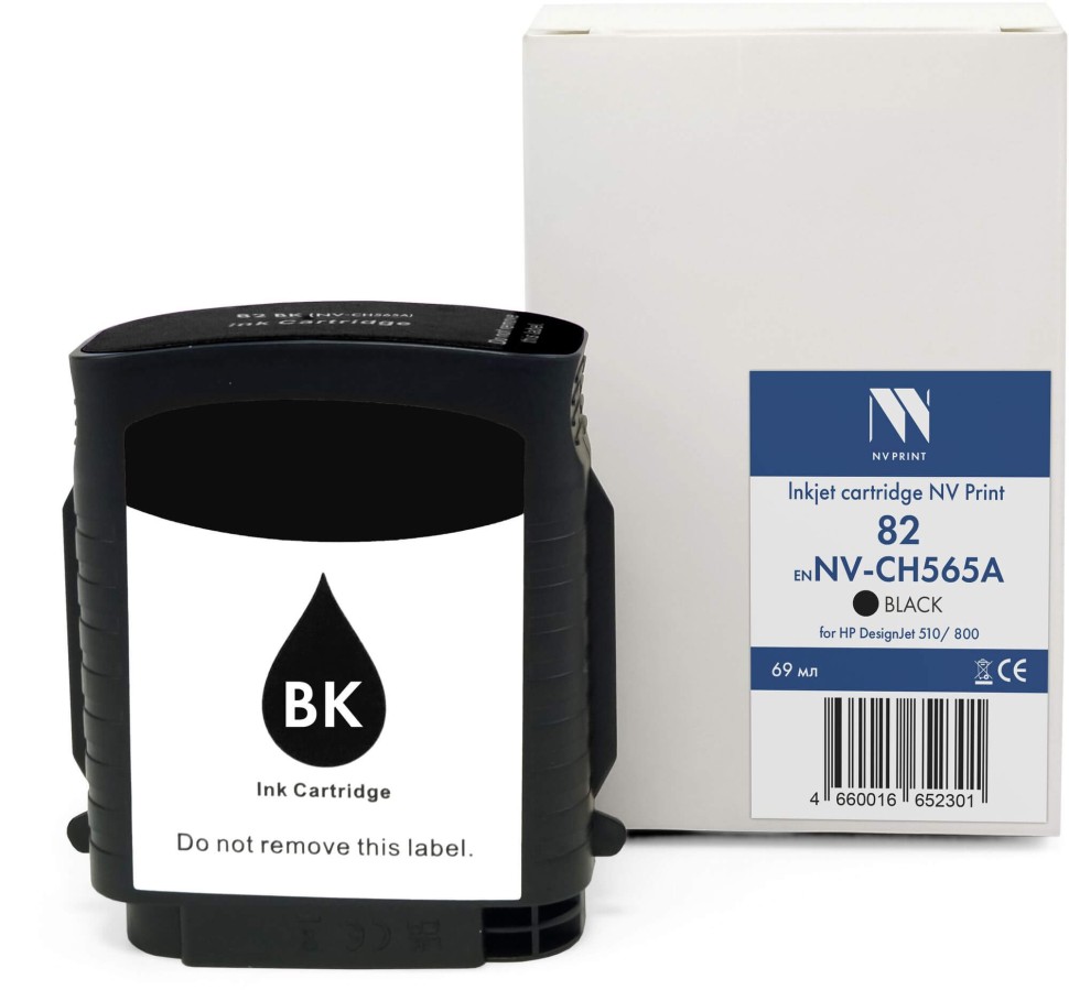 Картридж NV Print №82 (NV-CH565A) Black для HP DesignJet 500/ 510/ 800/ 815/ 820, чёрный, 69мл
