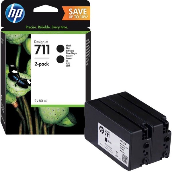 Картридж HP №711 (P2V31A) Black оригинальный для DJ T120/T520, черный, 2*80 мл