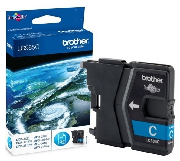 Картридж Brother LC-985C (LC985C) оригинальный для Brother DCP-J315W/ DCP-J515W/ MFC-J265W, голубой, 260 стр.