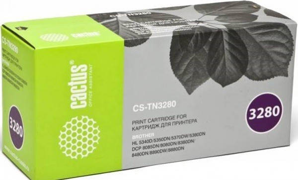 Картридж Cactus TN-3280 (CS-TN3280) для принтеров Brother HL-5340/ 5350/ 5370/ 5380/ DCP-8080/ MFC-8370/ 8380/ 8480/ 8890 черный 8000 страниц