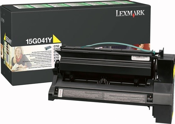 15G041Y оригинальный картридж Lexmark для принтера Lexmark C750/752/762, yellow, 6000 страниц