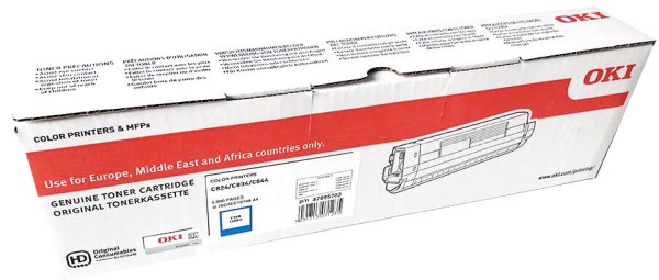 Картридж OKI (47095703/47095707) оригинальный для принтера OKI C824/ C834/ C844, голубой, 5000 стр.