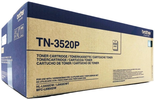 Картридж Brother TN-3520P (TN3520P) оригинальный для Brother HL-L6400DW, HL-L6400DWT, MFC-L6900DW, MFC-L6900DWT, чёрный, 20000 страниц