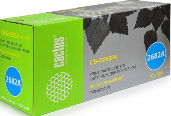 Картридж Cactus Q2682AV (CS-Q2682AV) для принтеров HP Color LaserJet 3700 желтый 6000 страниц