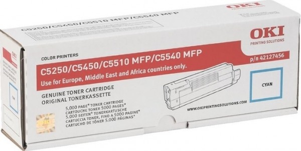 Картридж OKI (42127494/42127456) оригинальный для принтера OKI C5250/ C5450/ C5510MFP/ C5540MFP, голубой, 5000 стр.