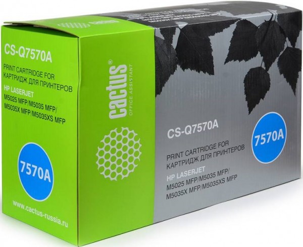 Cactus Q7570A (CS-Q7570A) Картридж для принтеров HP LJ M5025/ M5035/ Ij5025/ 5035mfp, черный 15к (новый, совместимый)