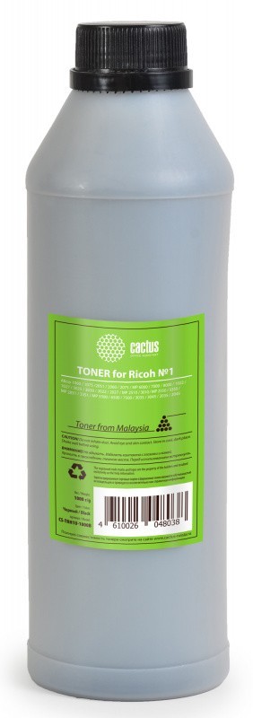 Тонер Cactus CS-TRH1U-1000B черный пакет 1000гр. для принтера Ricoh MP 7500