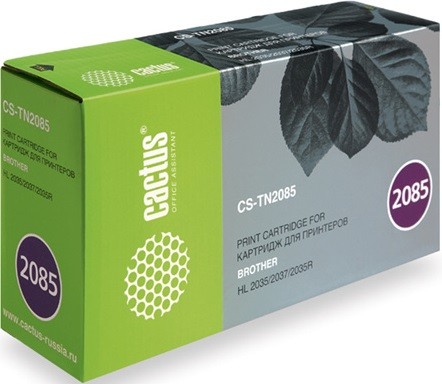 Тонер-картридж BROTHER TN-2085 (HL-2030/ 2035/ 2037/ 2040/ 2045/ 2070/ 2075/ DCP-7010/ 7020/ 7025/ FAX-2820/ 2920/ MFC-7220/ 7225/ 7420/ 7880N) (новый, совместимый) 1,5к cactus