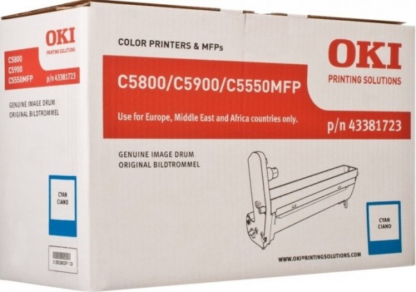 Фотобарабан OKI (43381723) оригинальный для принтера OKI C5550/ С5800/ C5900, голубой, 20000 стр.