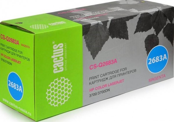 Картридж Cactus Q2683AV (CS-Q2683AV) для принтеров HP Color LaserJet 3700 пурпурный 6000 страниц