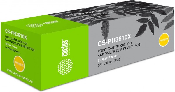 Картридж Cactus 106R02723 (CS-PH3610X) для принтеров Xerox Phaser 3610/ 3610N/ 3615 черный 14100 страниц