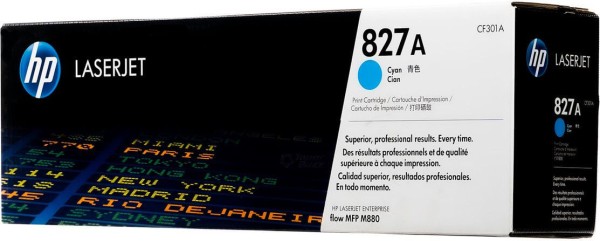Картридж HP CF301A (827A) Cyan оригинальный для принтера HP Color LaserJet Enterprise MFP M880, 32000 страниц