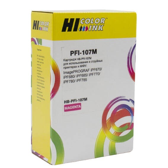 Картридж Hi-Black (HB-PFI-107M) для Canon iPF680/685/780/785, Magenta, 130 мл