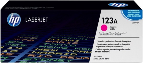 Картридж HP Q3973A (123A) оригинальный для принтера HP Color LaserJet 2550/ 2820/ 2840 magenta, 2000 страниц