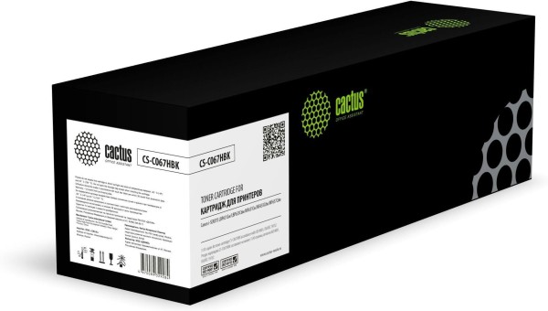 Картридж Cactus 067HBk (CS-C067HBk) для Canon i-SENSYS LBP631CW/ LBP633Cdw/ MF651Cw/ MF655Cdw/ MF657Cdw, чёрный, увеличенный, 3130 стр.