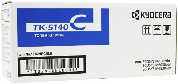 Картридж Kyocera TK-5140C (1T02NRCNL0) Cyan оригинальный для Kyocera Ecosys P6130cdn/ M6030cdn/ M6530cdn, голубой, 5000 страниц