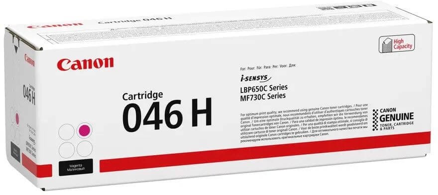 Картридж Canon 046HM (1252C002) Magenta оригинальный для Canon i-SENSYS LBP653Cdw / LBP654Cx, пурпурный, увеличенный, 5000 страниц