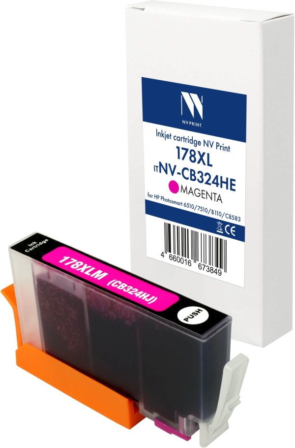 Картридж NV Print №178XL (NV-CB324HE) Magenta для HP Photosmart 6510/ 7510/ B110/ C8583, пурпурный, увеличенный, 15мл