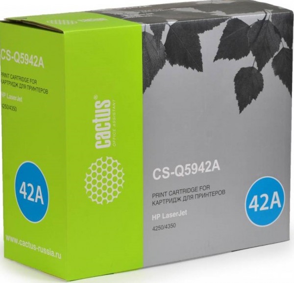 Картридж Cactus Q5942A (CS-Q5942A) для принтеров HP LaserJet 4250/ 4350 черный 10000 страниц