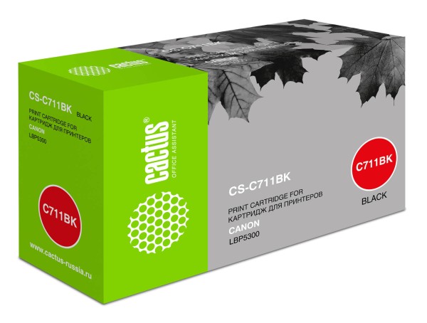 1660B002 Cactus Cartridge 711BK Картридж (CS-C711BK) для принтеров Canon LBP5300 черный (6 000 стр.)