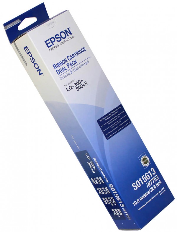 S015613BA/ C13S015613BA Набор картриджей Epson оригинальный для Epson LQ-300/+II, LQ-200/ 400/ 450/ 500/ 550/ 570/ 570+/ 580/ 850+/ 800/ 870, 2 шт.