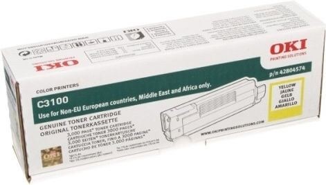 Картридж OKI (442804574/42804513) оригинальный для принтера OKI C3100, жёлтый, 3000 стр.