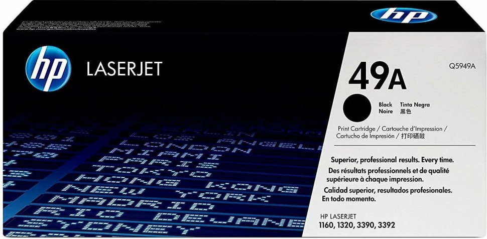 Картридж HP Q5949A (49A) оригинальный для принтера HP LaserJet 1160/ 1320/ 1320n/ 1320nt/ 1320nw/ 3390/ 3392 black, 2500 страниц