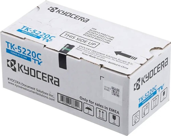 Картридж Kyocera TK-5220C (1T02R9CNL1) оригинальный для принтера Kyocera EcoSys P5021cdn/ P5021cdw, M5521cdn/ M5521cdw, cyan, 1200 страниц