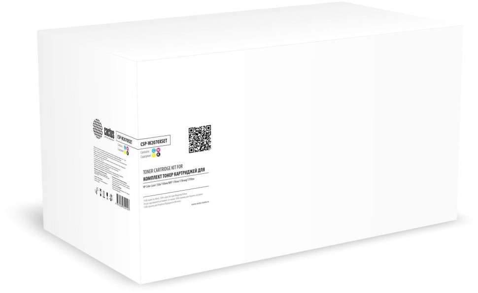 Набор картриджей Cactus 117X (CSP-W2070XSET) CMYK для HP Color Laser 150a/ 150nw, 178nw MFP/ 179fnw MFP, , голубой/ пурпурный/ жёлтый/ чёрный, увеличенный, 4шт.