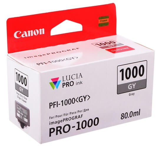 Картридж оригинальный Canon PFI-1000 GY 0552C001 для принтера Canon Pixma MG5740/ MG6840/ MG7740, Gray, 80 мл