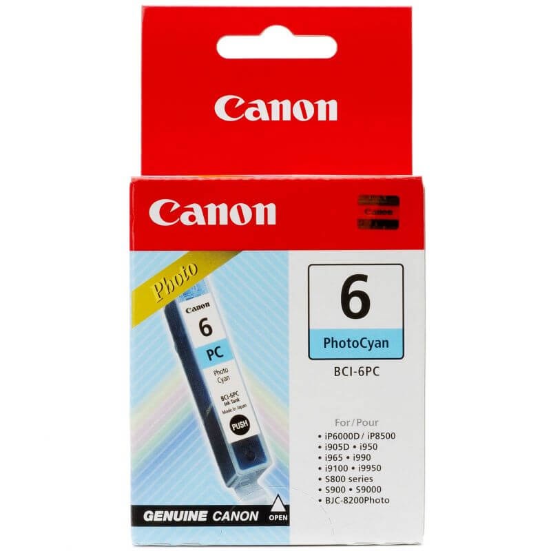 Картридж оригинальный Canon BCI-6PC 4709A002 Photo Cyan для принтера Canon S800 series/ S900/ S9000/ BJC-8200 Photo/ i950/ i560, фото голубой, (270 стр.)