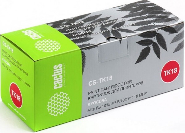 Картридж Cactus TK-18 (CS-TK18) для принтеров Kyocera Mita FS 1018/ 1020/ 1118 черный 7200 страниц