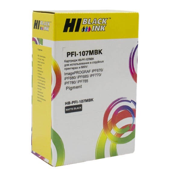 Картридж Hi-Black (HB-PFI-107MBK) для Canon iPF680/685/780/785, MBK, 130 мл