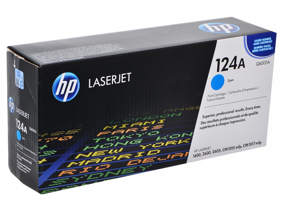 Картридж HP Q6001A (124A) оригинальный для принтера HP LaserJet 1600/ 2600n/ 2605/ 2605dn/ 2605dtn/ CM1015/ CM1017/ CP1600/ CP2600 cyan, 2000 страниц