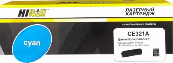 Картридж Hi-Black (HB-CE321A) для HP CLJ Pro CP1525/ CM1415, № 128A, C, 1,3K