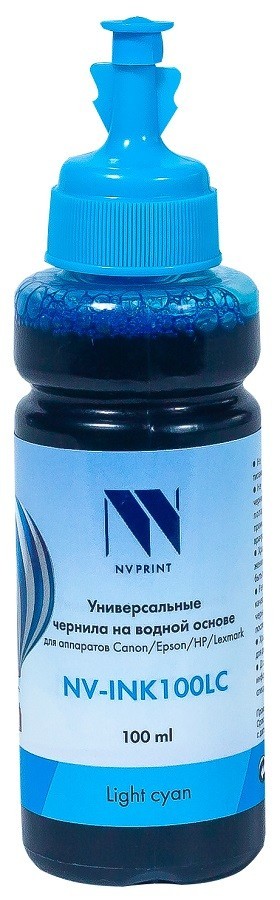 Чернила NV Print универсальные NV-INK100 Light Cyan для принтеров Canon/ Epson/ HP/ Lexmark, 100 мл