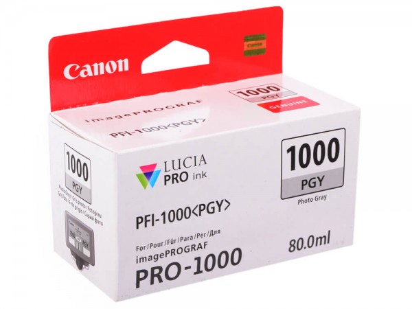 Картридж оригинальный Canon PFI-1000 PGY 0553C001 для принтера Canon Pixma MG5740/ MG6840/ MG7740, Photo Gray, 80 мл