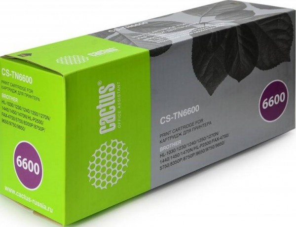 Картридж Cactus TN-6600 (CS-TN6600) для принтеров Brother HL-1030/ 1230/ 1240/ 1250/ 1270N/ 1440/ 1450 черный 6000 страниц