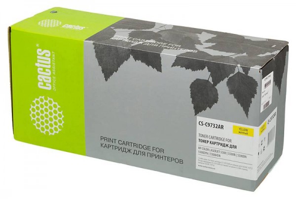 Картридж Cactus C9732AR (CS-C9732AR) для принтеров HP Color LaserJet 5500/ 5550 желтый 12000 страниц
